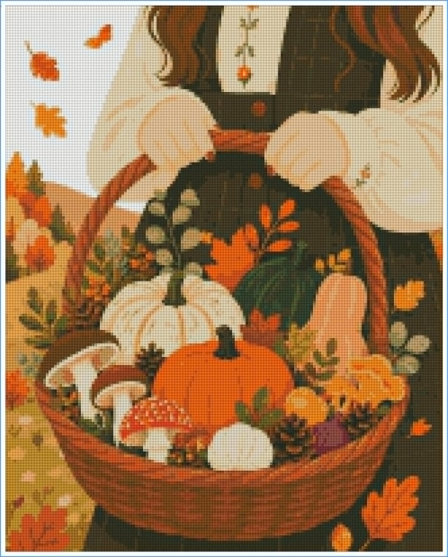 Autumn Harvest Basket- Diamond Art Kit (40x50cm)