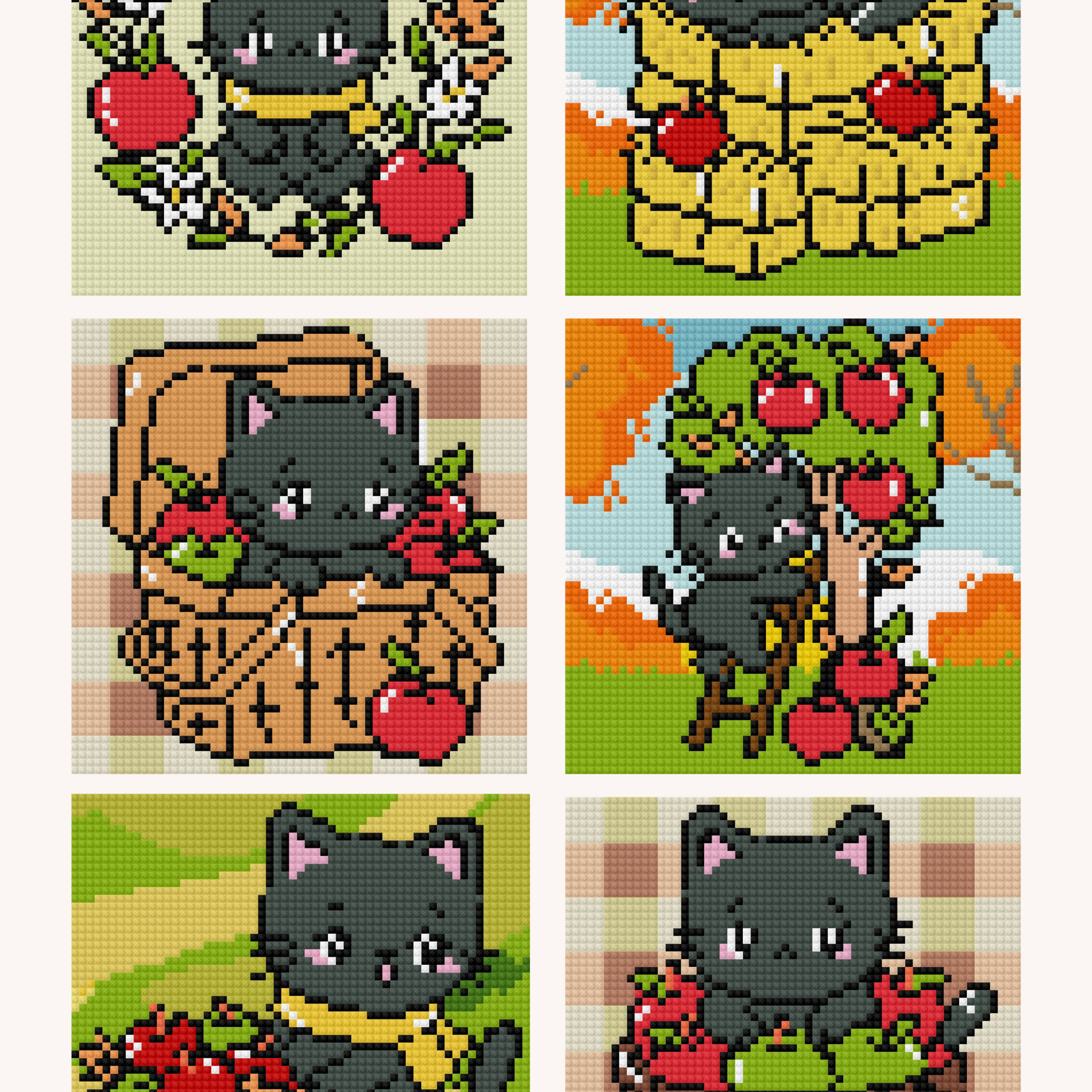 Apple Picking Kitty by Blumensdiary – little whimsies Mini Diamond Art Set