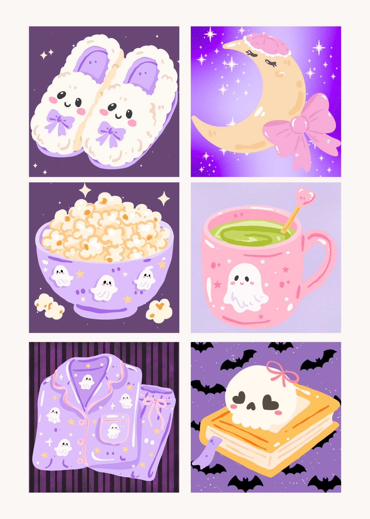 Spooky Slumber Party by Chonnieartwork – little whimsies Mini Diamond Art Set
