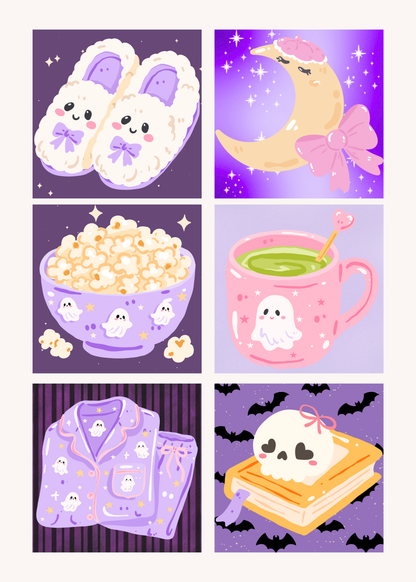 Spooky Slumber Party by Chonnieartwork – little whimsies Mini Diamond Art Set