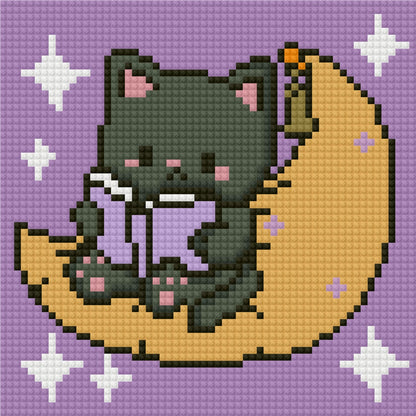 Bookish Black Cat by Blumensdiary – little whimsies Mini Diamond Art Set