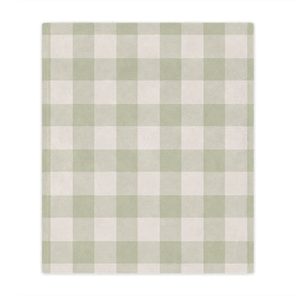 Sage Gingham Check Minky Blanket