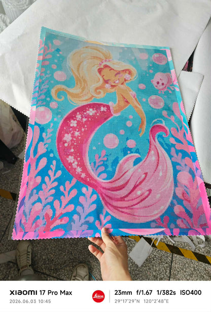 Bubblegum Reef Mermaid- Diamond Art Kit (50x70cm, Square Drill)