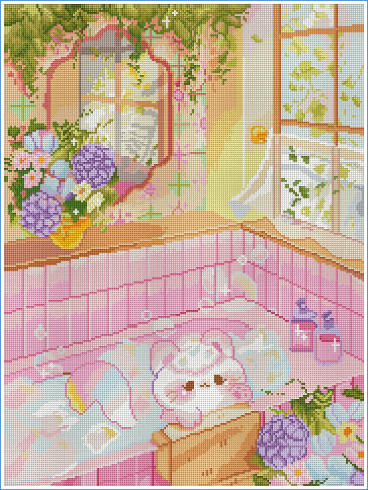 Plumo’s Bubble Bath by Violet Jim- Diamond Art Kit (45x60cm) Hand Rendered