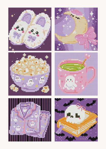 Spooky Slumber Party by Chonnieartwork – little whimsies Mini Diamond Art Set