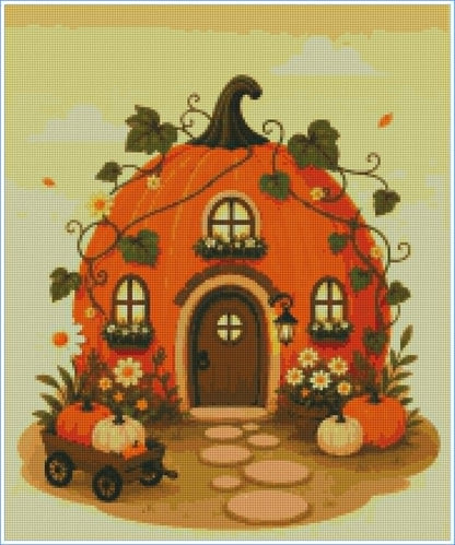 Whimsy Pumpkin Cottage– Diamond Art Kit (50x60cm)