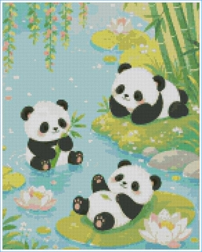 Panda Paradise- Diamond Art Kit (40x50cm)