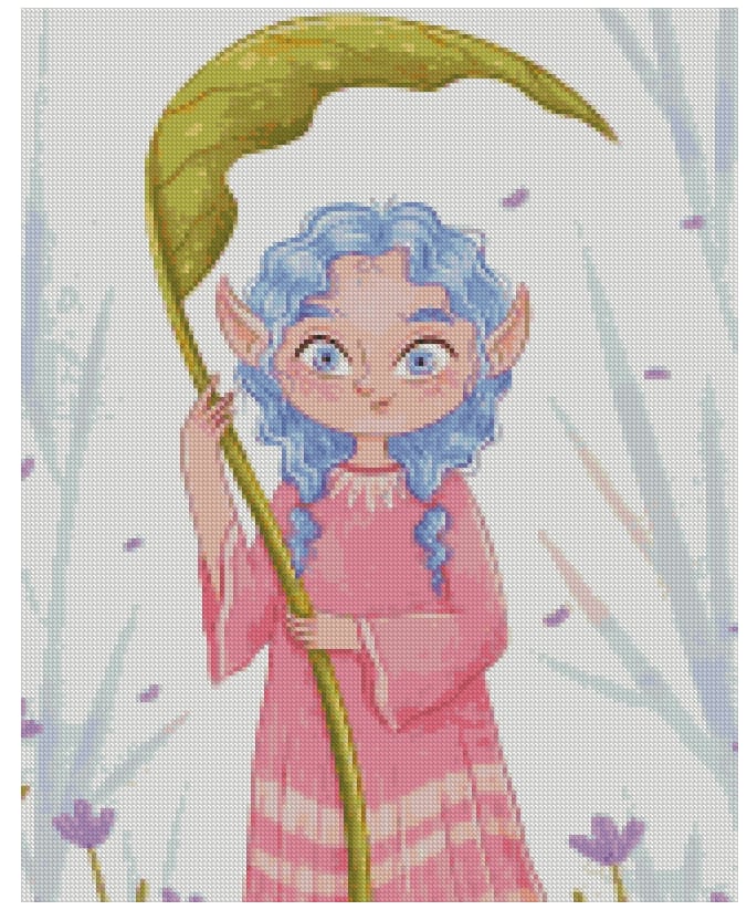 Periwinkle Pixie by Ellie Ohnora – Diamond Art Kit (40x50cm, Square Drill)