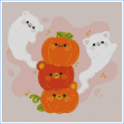 Pumpkin Patch Boo Crew by Siselie Studio- Diamond Art Kit (30x30cm Round Drill)