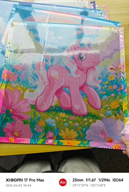 Cotton Candy Pony- Diamond Art Kit (50x50cm, Square Drill)