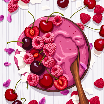 Açaí Cherry Crush- Diamond Art Kit (40x40cm, Round Drill)