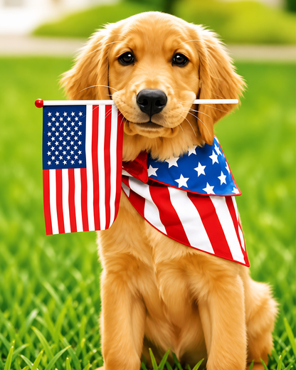 All-American Pup- Diamond Art Kit (40x50cm, Square Drill)