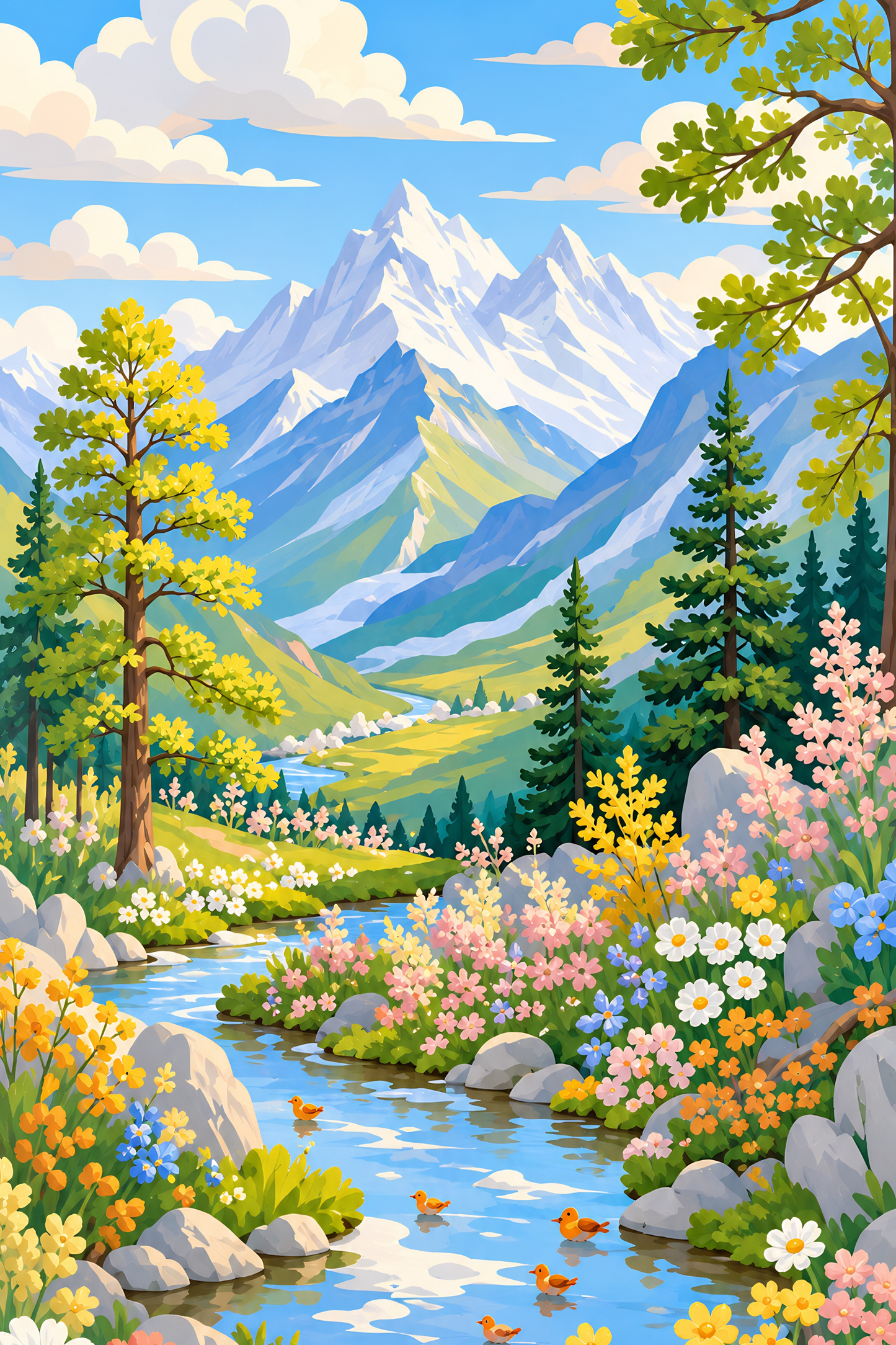 Alpine Bloom- Diamond Art Kit (40x60cm, Square Drill)