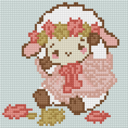 Cozy Cottage Lamb by Blumensdiary – little whimsies Mini Diamond Art Set
