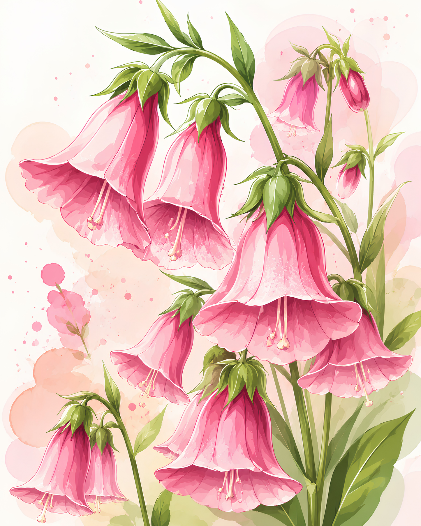 Bellflower Bloom- Diamond Art Kit (40x50cm, Round Drill)
