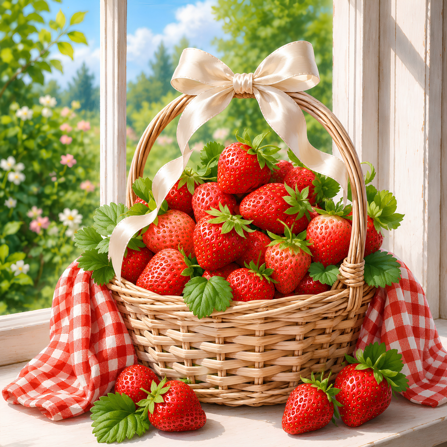 Berry Basket Bliss- Diamond Art Kit (40x40cm, Round Drill)