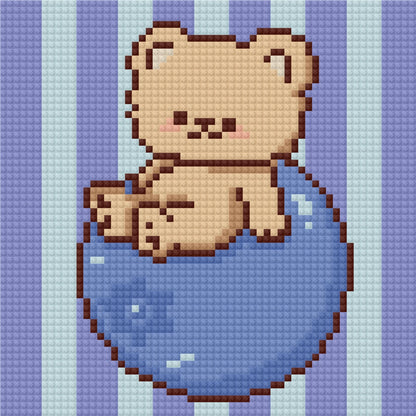 Blueberry Bear by Blumensdiary – little whimsies Mini Diamond Art Set