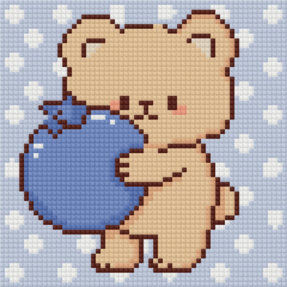 Blueberry Bear by Blumensdiary – little whimsies Mini Diamond Art Set
