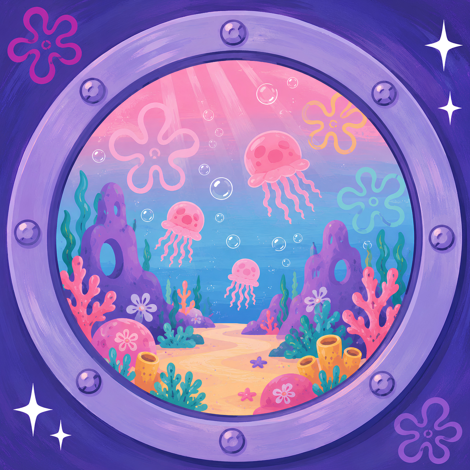 Bikini Bottom Daydream- Diamond Art Kit (50x50cm, Round Drill)