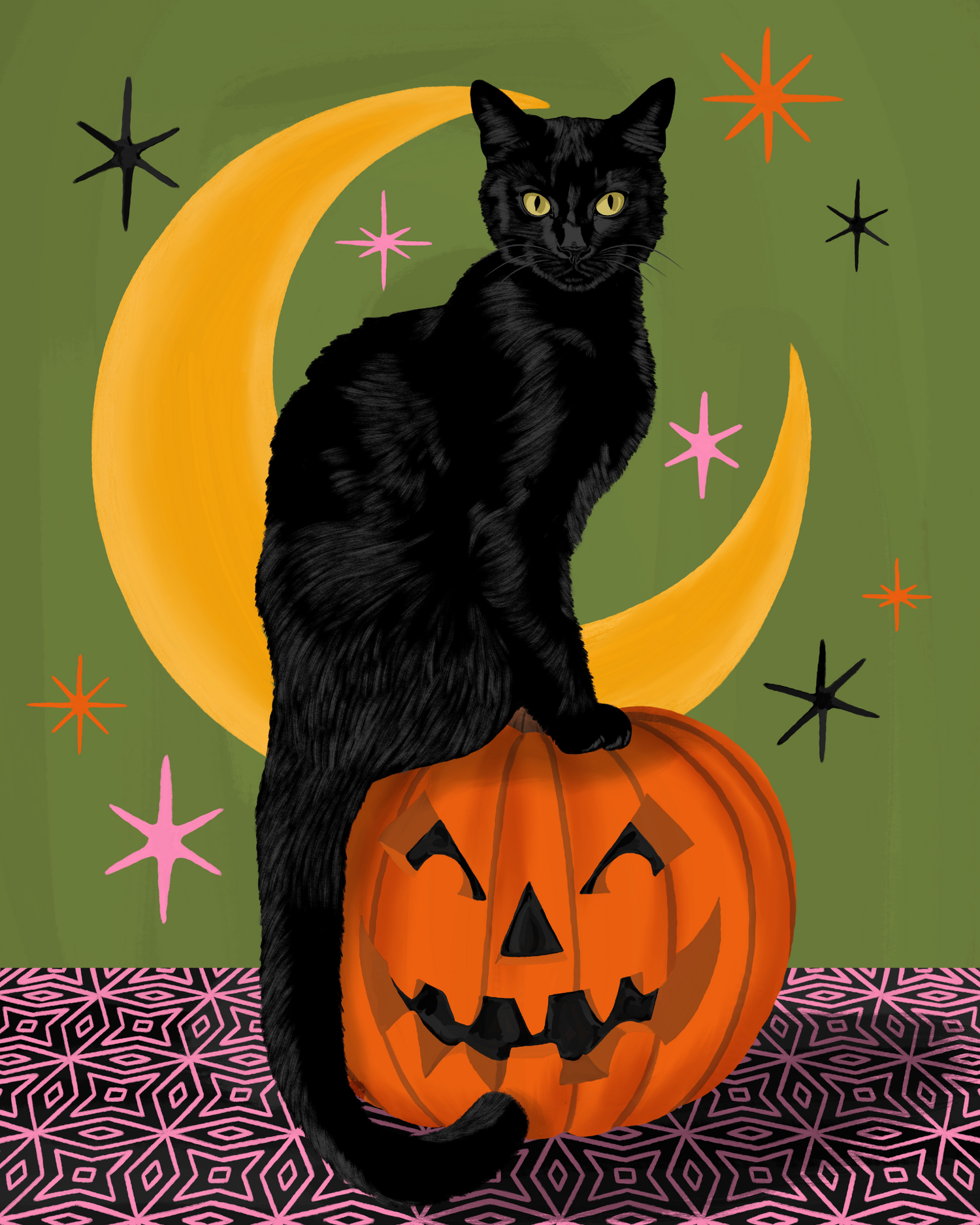 Black Cat Moon by Lisa D Art Designs – Diamond Art Kit (40x50cm)