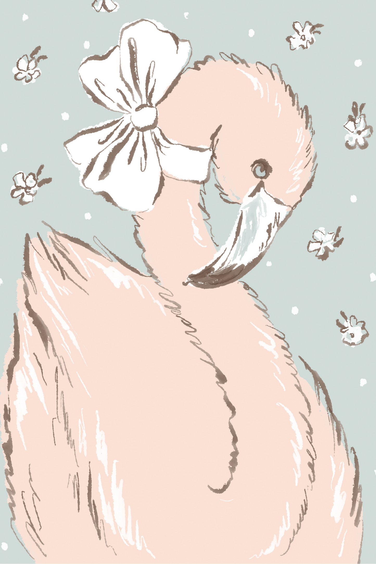 Blossom Bow Flamingo by Hanna Symo- Diamond Art Kit (40x60cm, Round Drill)