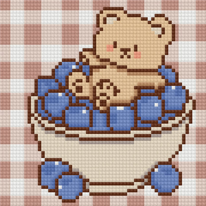 Blueberry Bear by Blumensdiary – little whimsies Mini Diamond Art Set