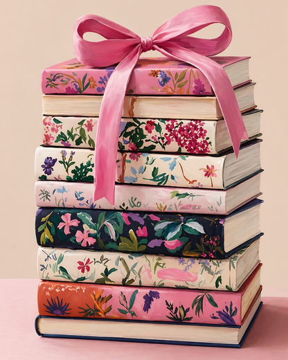 Blush Library Stack- Diamond Art Kit (40x50cm, Square Drill)