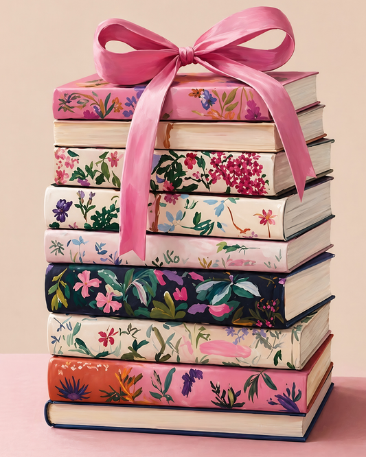 Blush Library Stack- Diamond Art Kit (40x50cm, Square Drill)