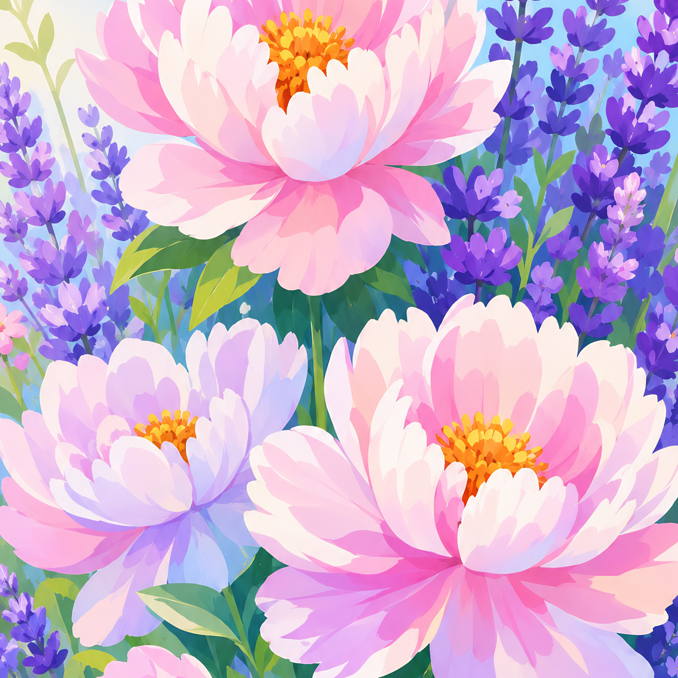 Blushing Garden Florals- Diamond Art Kit (40x60cm, Round Drill)
