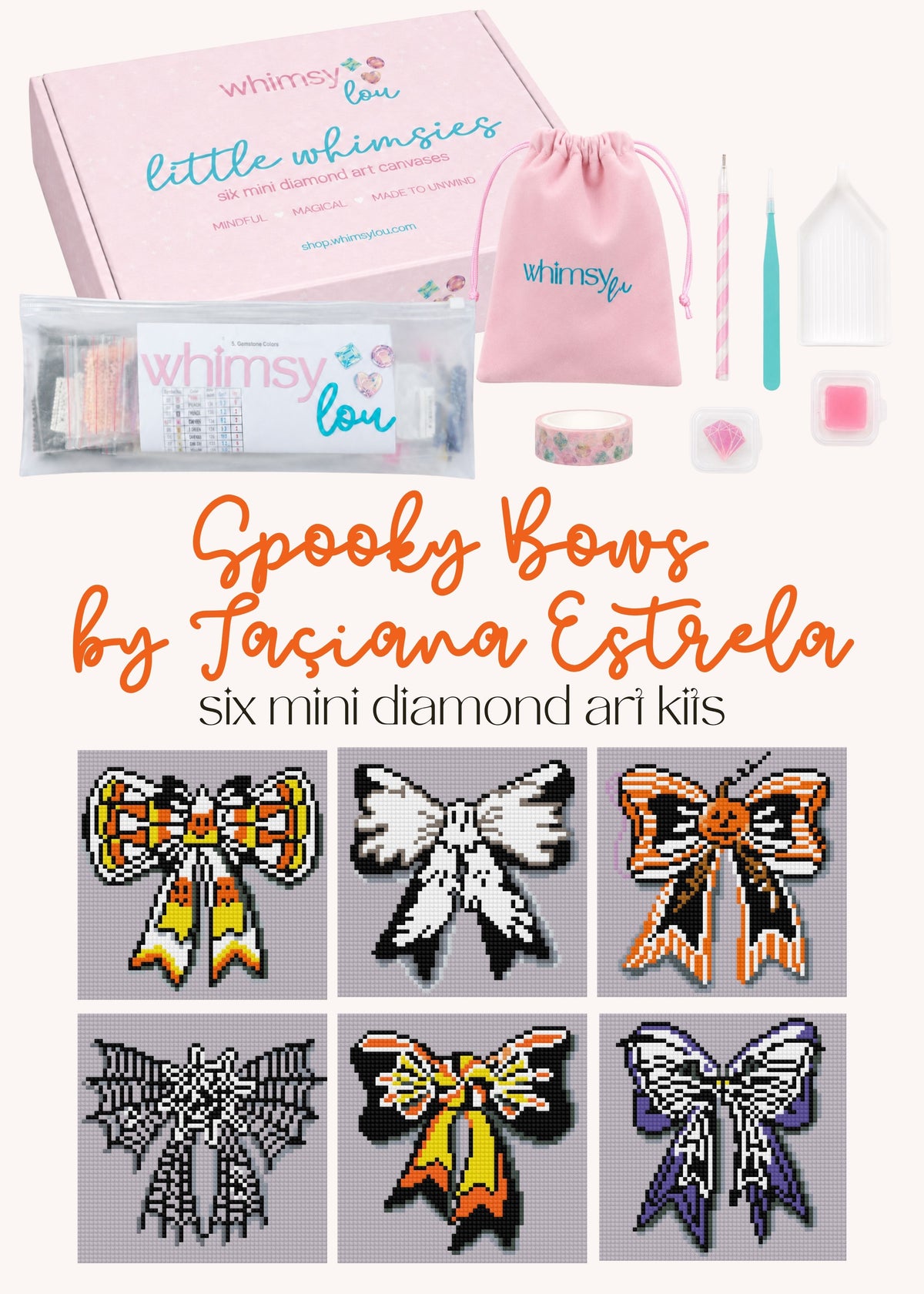 Spooky Bows by Taçiana Estrella – little whimsies Mini Diamond Art Set