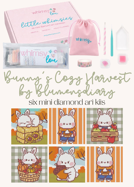 Bunny's Cozy Harvest by Blumensdiary – little whimsies Mini Diamond Art Set