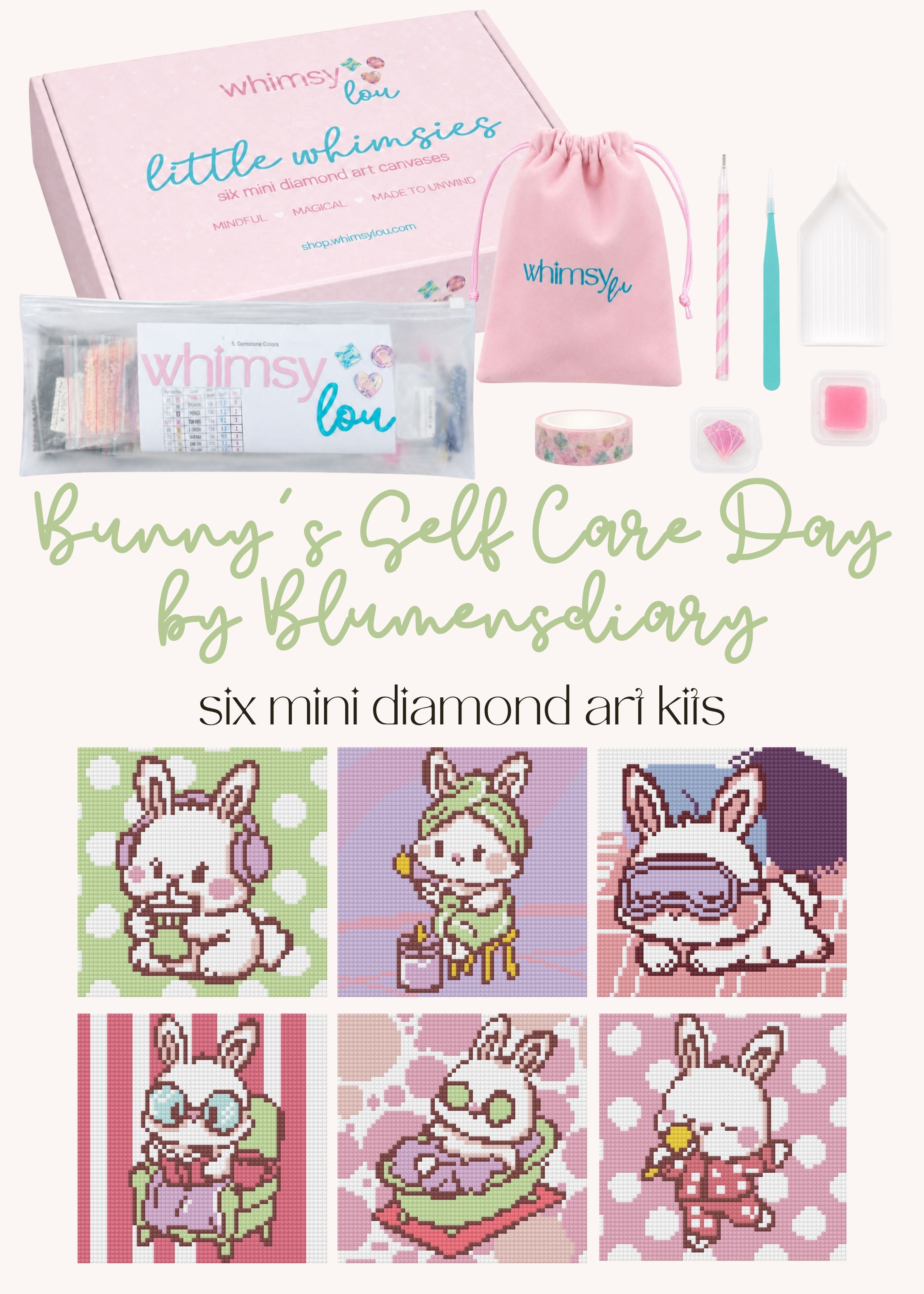 Bunny's Self Care Day by Blumensdiary – little whimsies Mini Diamond Art Set