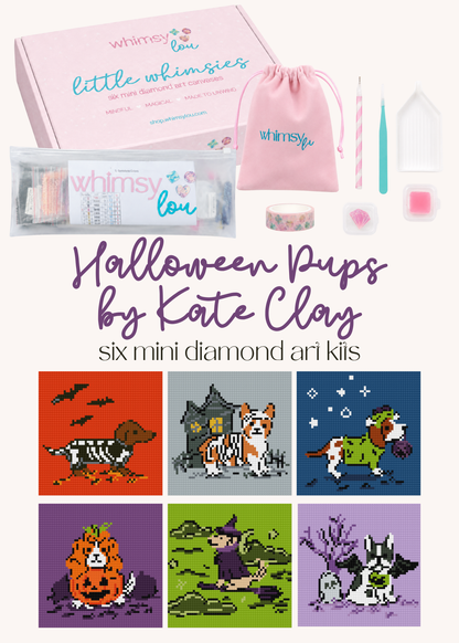 Halloween Pups by Kate Clay – little whimsies Mini Diamond Art Set