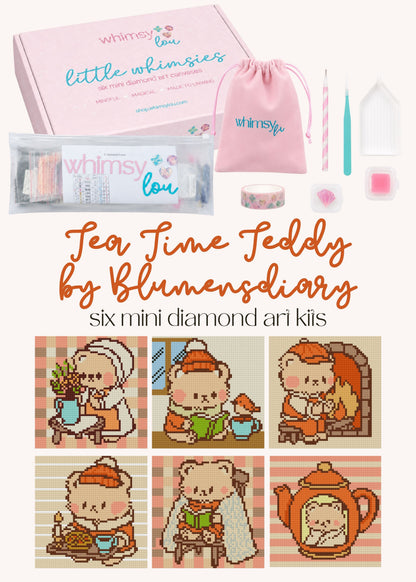 Tea Time Teddy by Blumensdiary – little whimsies Mini Diamond Art Set
