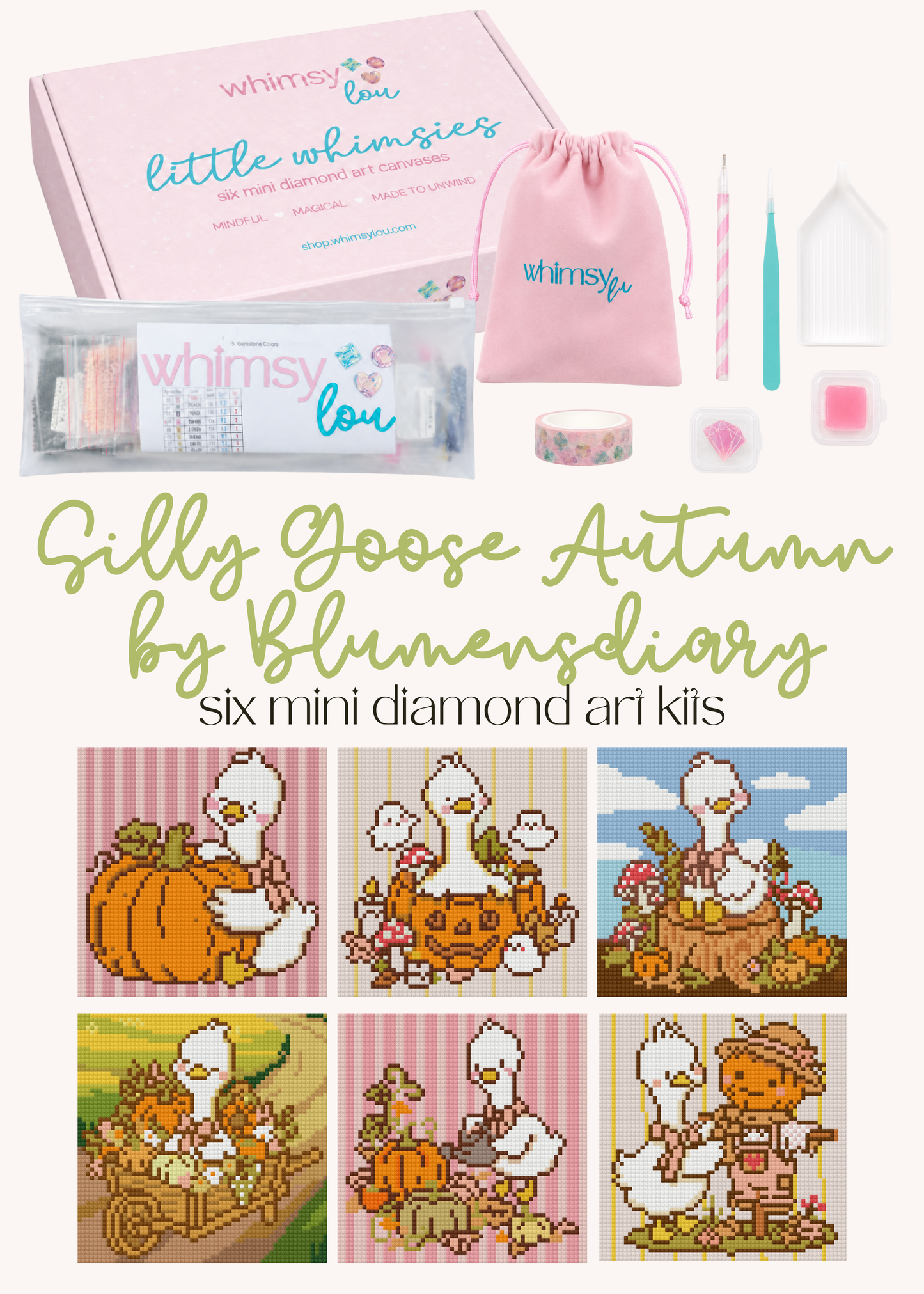 Silly Goose Autumn by Blumensdiary – little whimsies Mini Diamond Art Set
