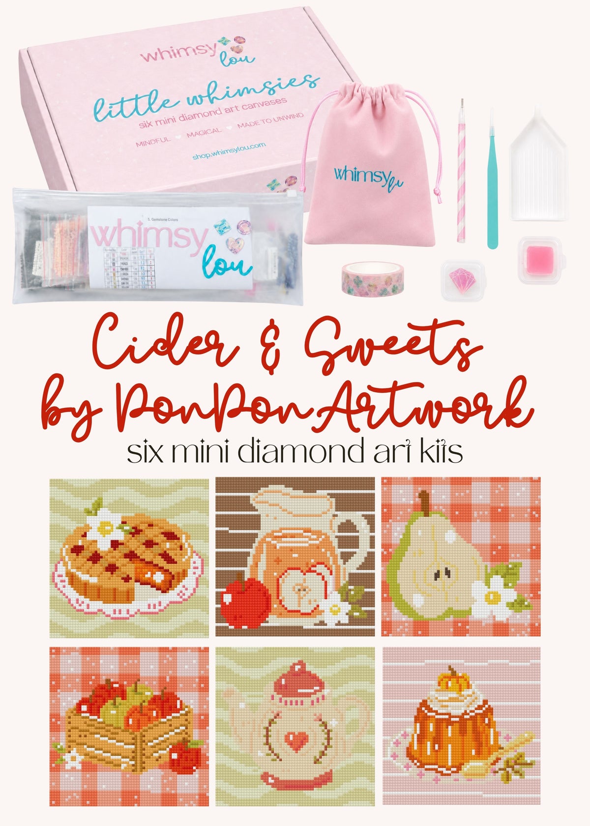 Cider & Sweets by PonPon Artwork – little whimsies Mini Diamond Art Set