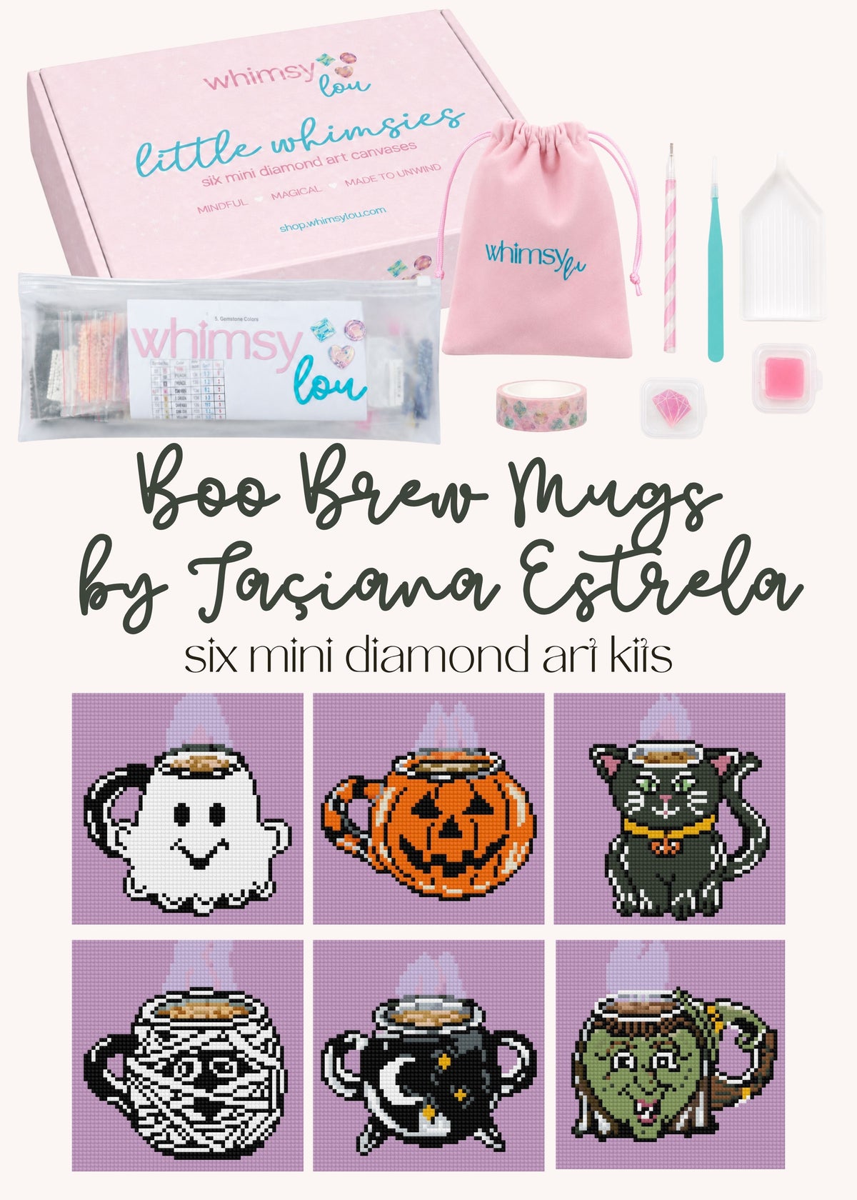 Boo Brew Mugs by Taçiana Estrella – little whimsies Mini Diamond Art Set