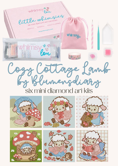Cozy Cottage Lamb by Blumensdiary – little whimsies Mini Diamond Art Set