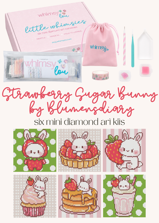 Strawberry Sugar Bunny by Blumensdiary – little whimsies Mini Diamond Art Set