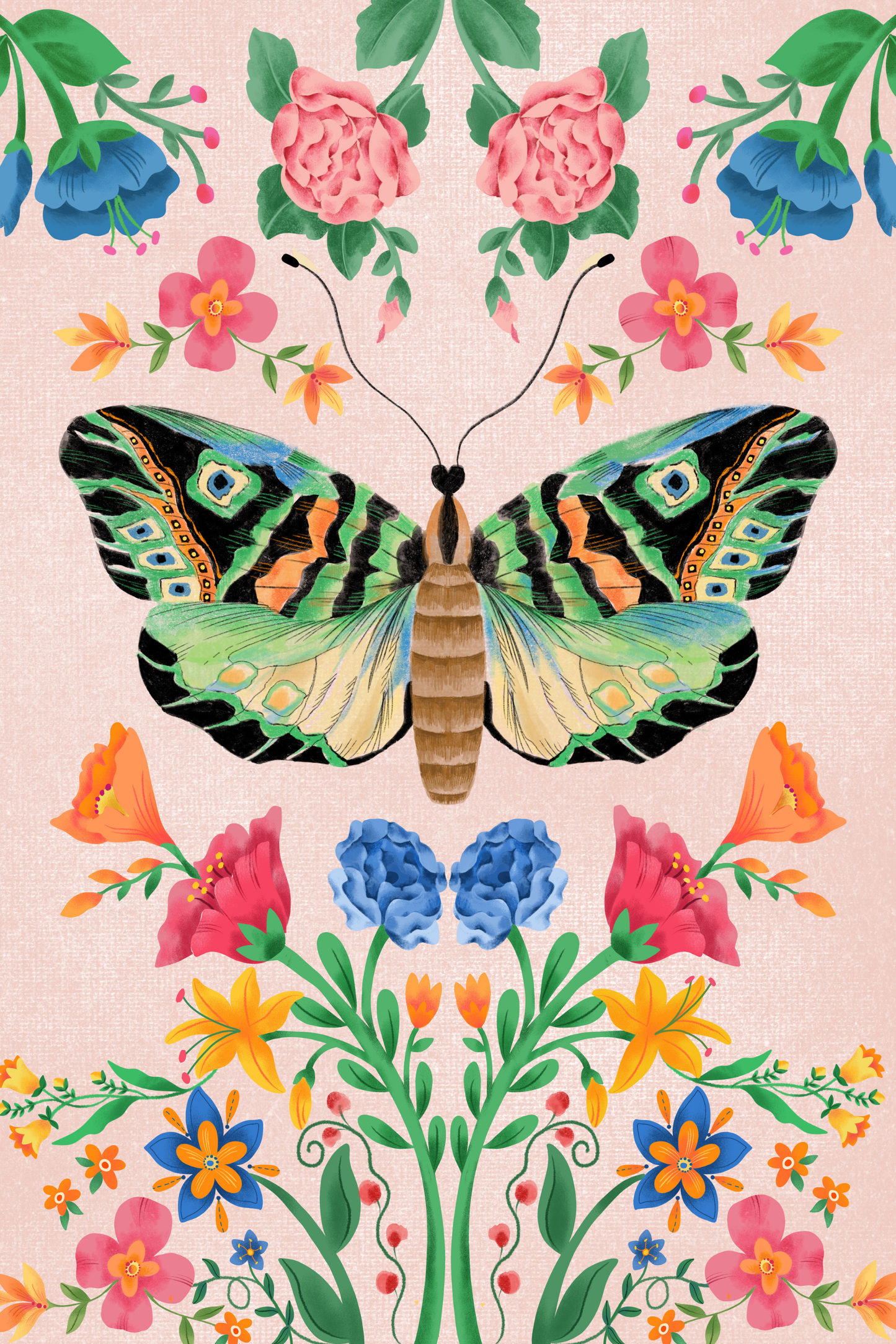Botanical Butterfly by Lisa Powell Braun – Diamond Art Kit (40x60cm, Square Drill)