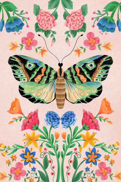 Botanical Butterfly by Lisa Powell Braun – Diamond Art Kit (40x60cm, Square Drill)