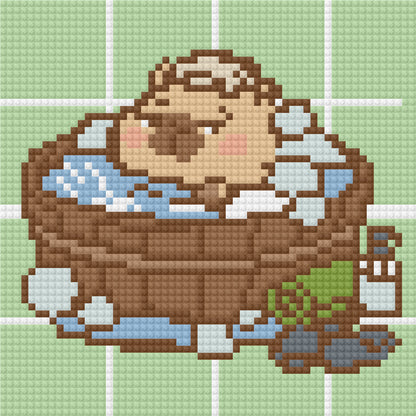 Spa Day Capybara by Blumensdiary – little whimsies Mini Diamond Art Set