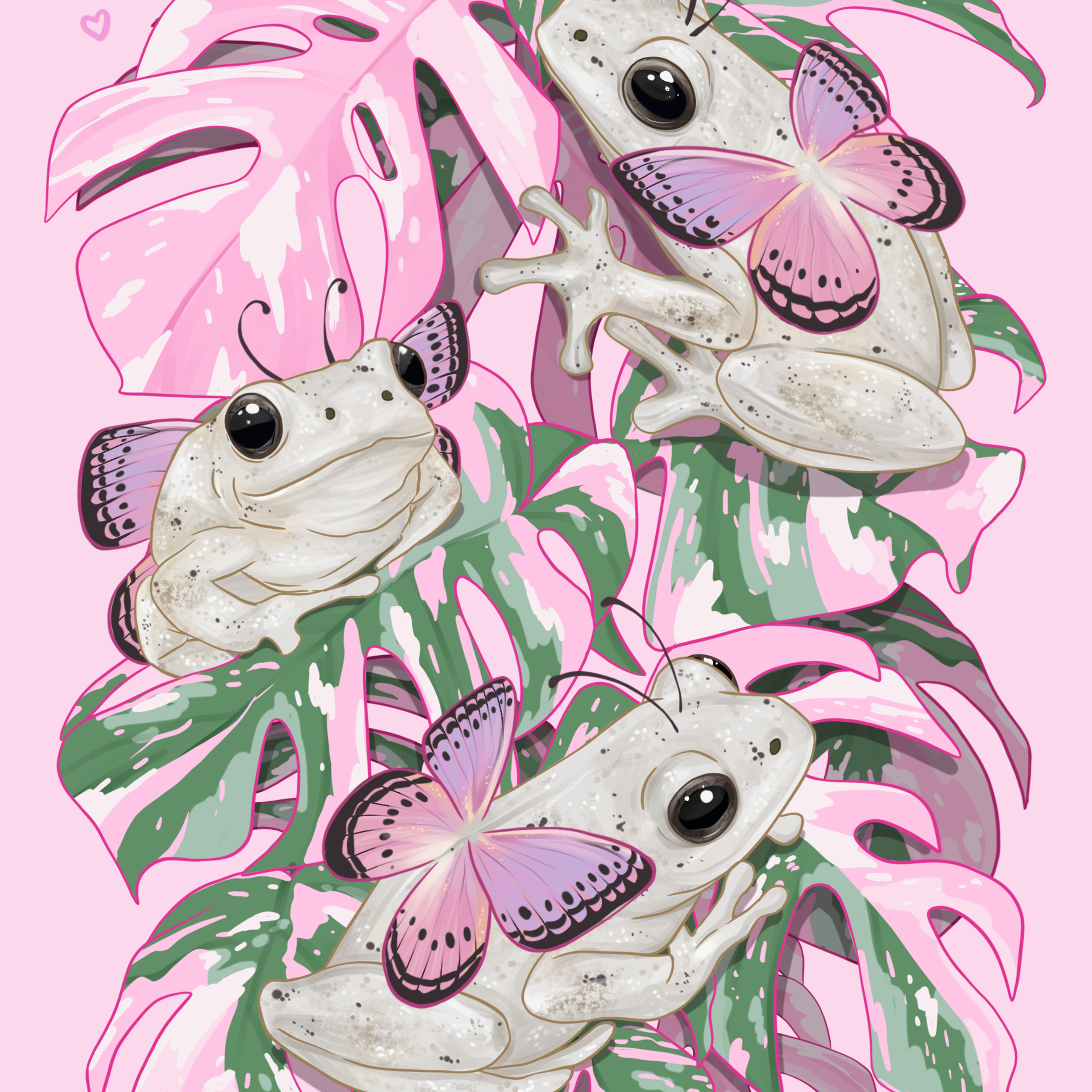 Butterfly Reed Frog Garden by Angelxbeans- Diamond Art Kit (50x70cm, Square Drill)