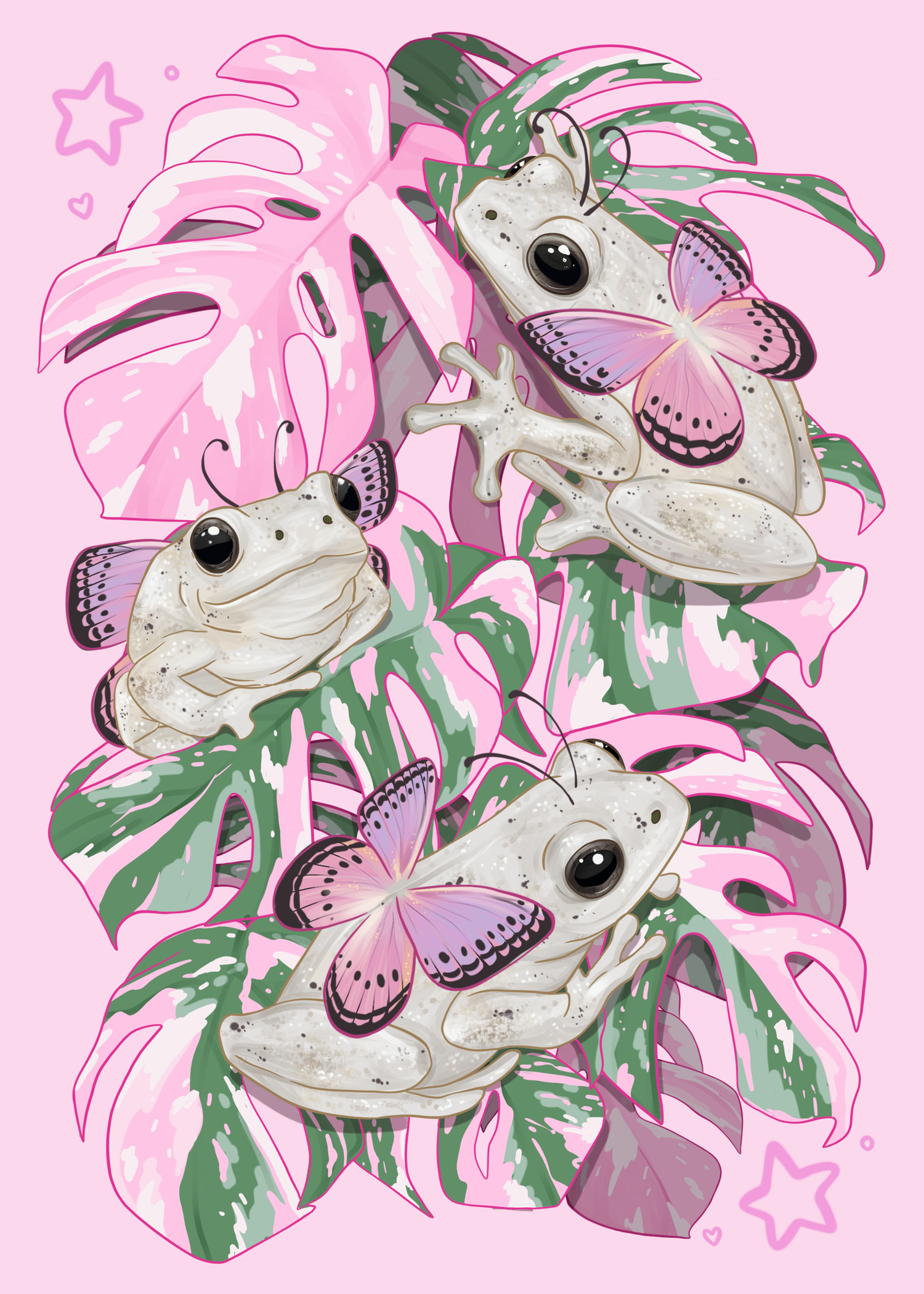 Butterfly Reed Frog Garden by Angelxbeans- Diamond Art Kit (50x70cm, Square Drill)