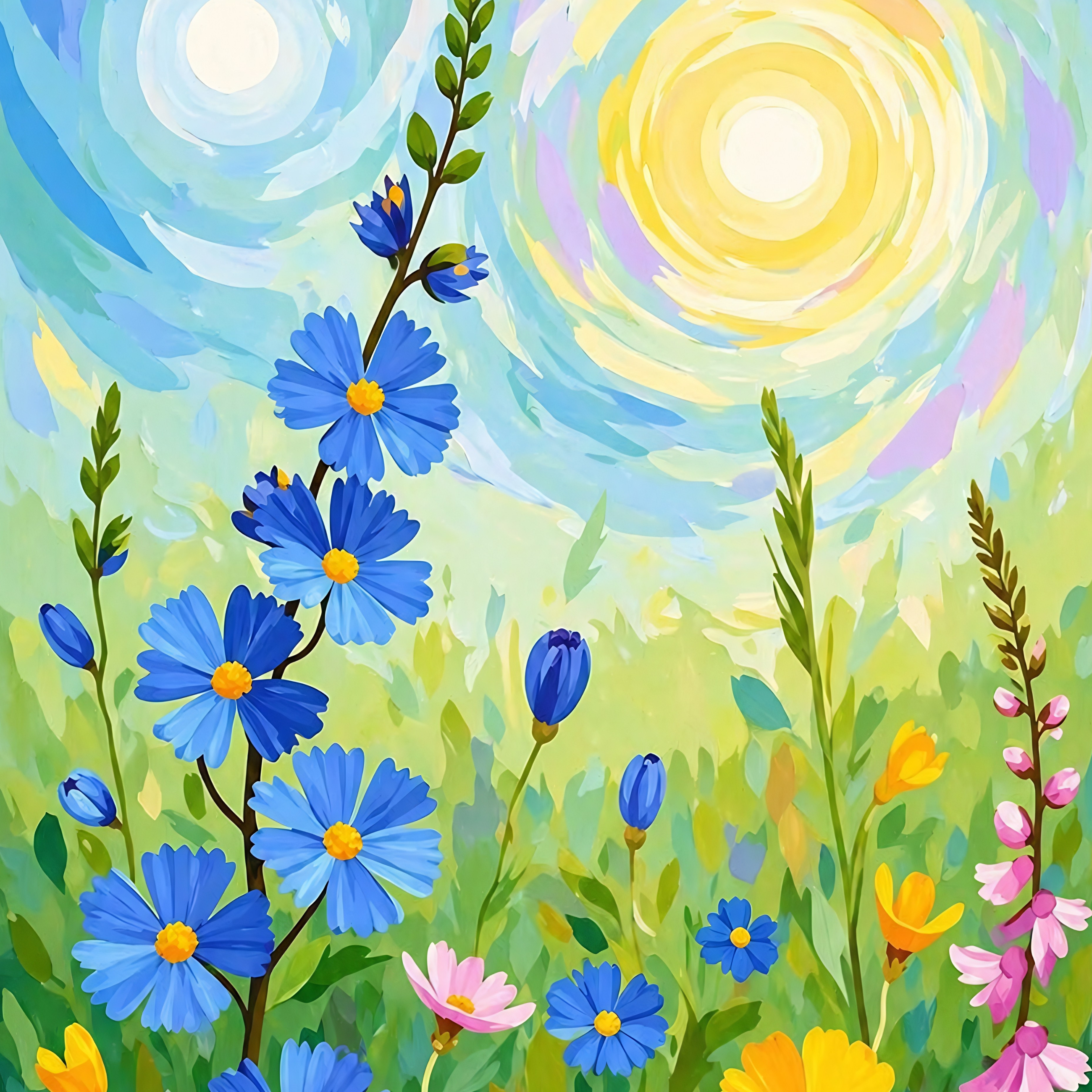 Celestial Meadow- Diamond Art Kit (40x50cm, Round Drill)