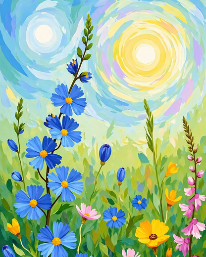 Celestial Meadow- Diamond Art Kit (40x50cm, Round Drill)