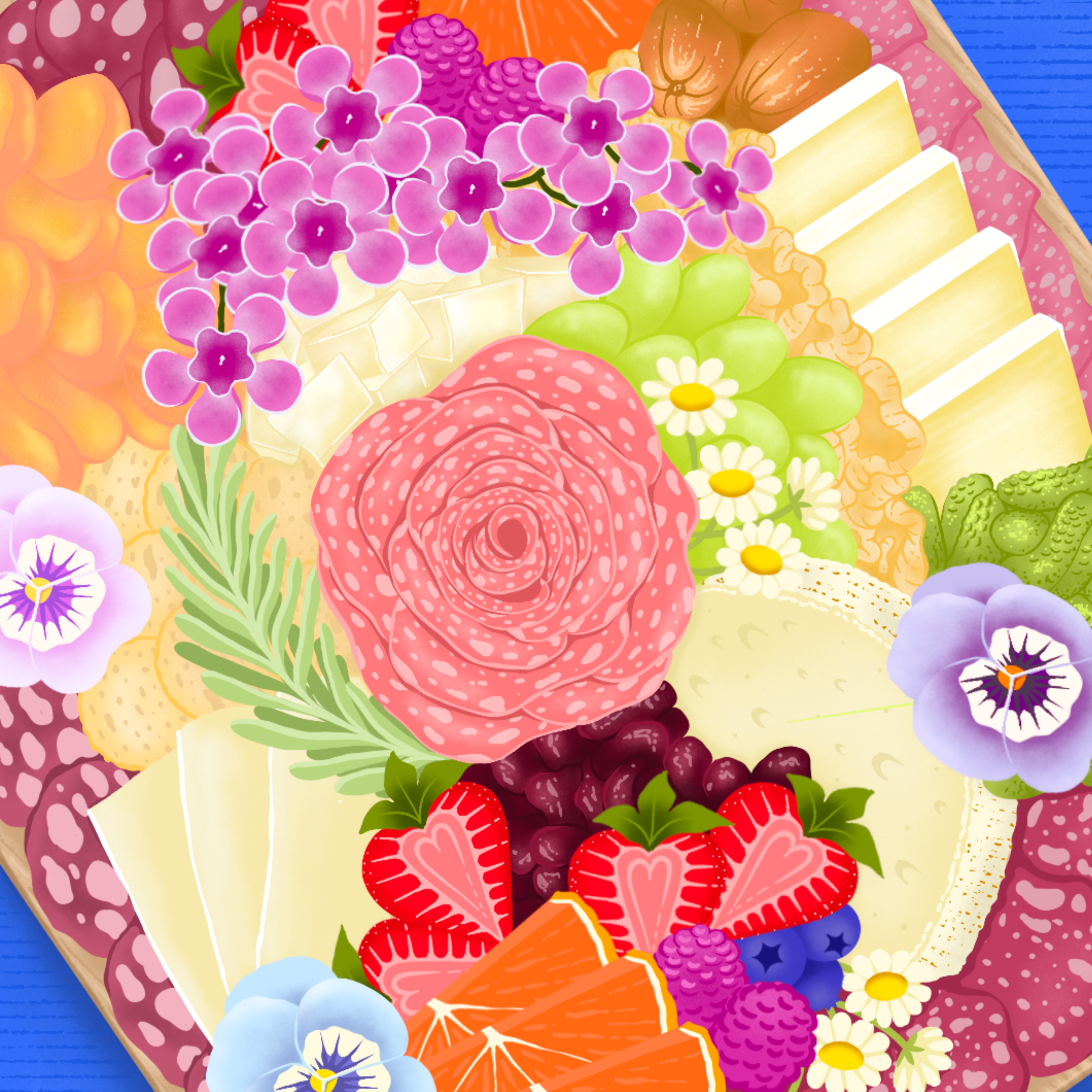 Charcuterie Board by Jess Jay Design- Diamond Art Kit (55x70cm, Square Drill)
