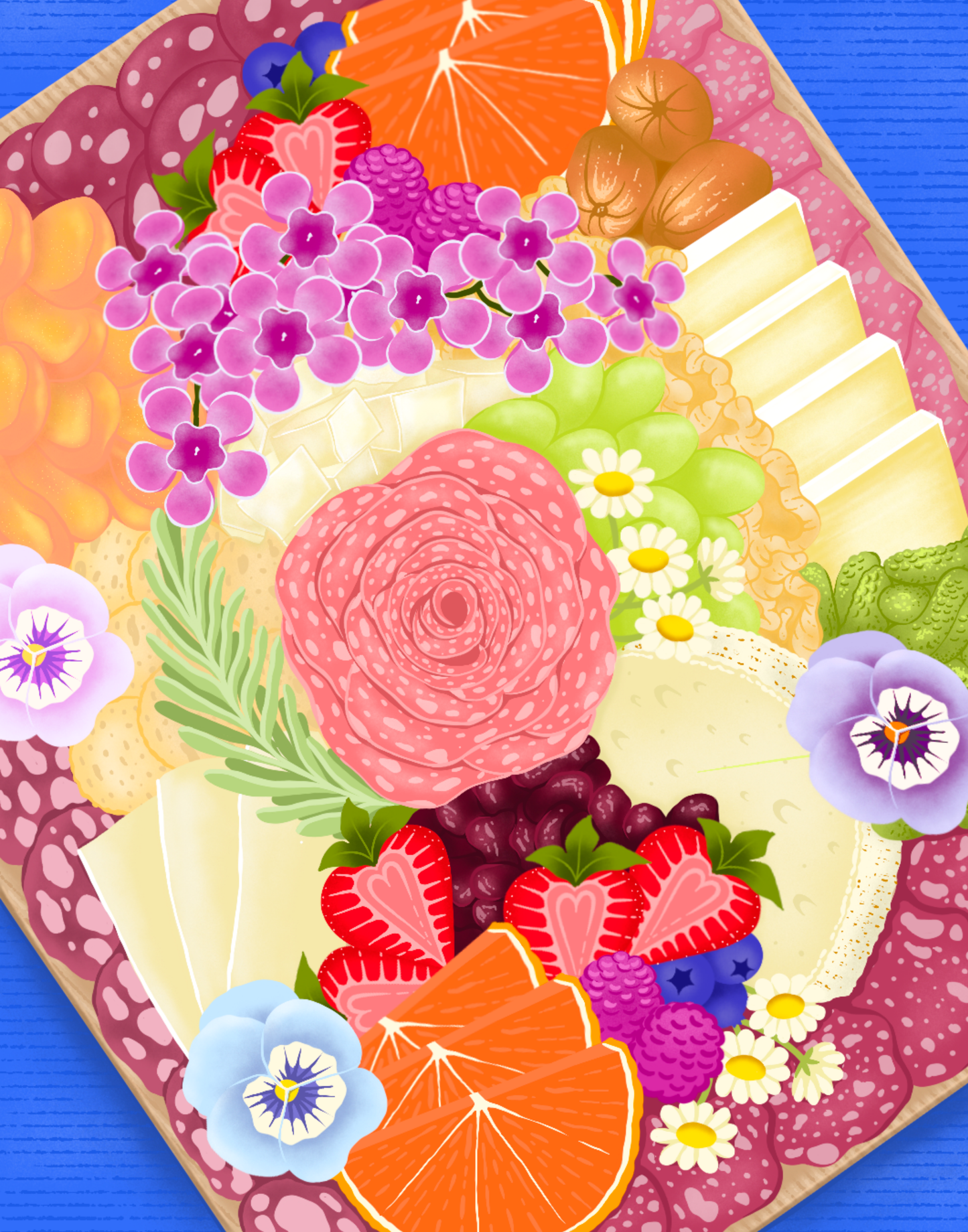 Charcuterie Board by Jess Jay Design- Diamond Art Kit (55x70cm, Square Drill)