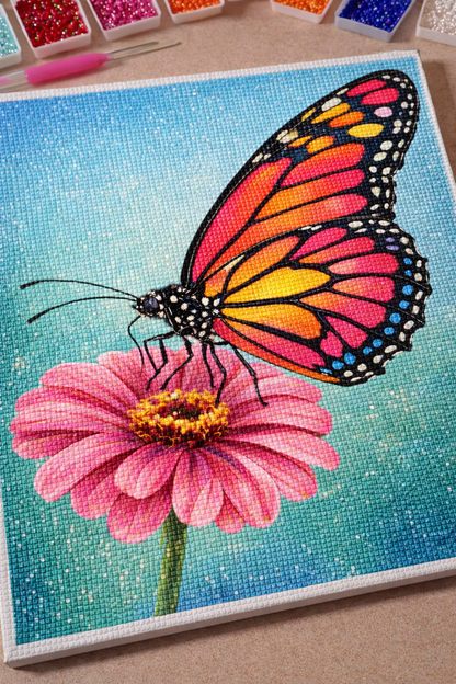 Petal Kiss Butterfly - Diamond Art Kit (40x50cm, Square Drill)
