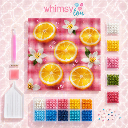 Pink Lemon Glow- Diamond Art Kit (40x40cm, Round Drill)